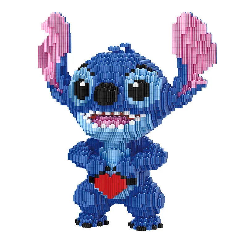 

5217pcs+ Micro Diamond Building Blocks 32CM Big Size Heart Stitched Anime Figures 3D Model Educational Toys for Children Gifts
