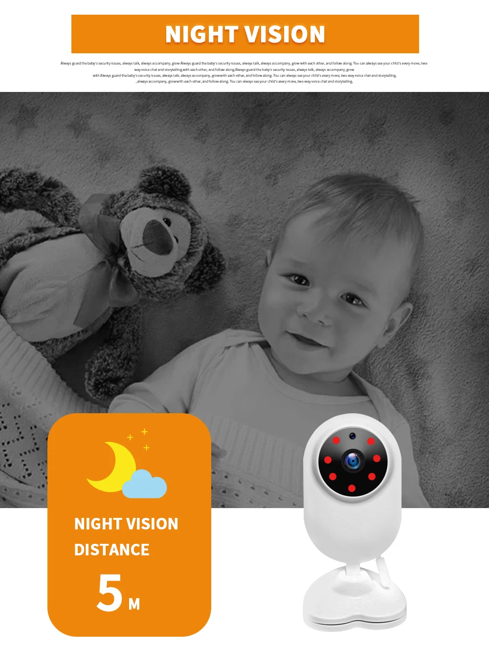 inqmega wireless video babyphone baby monitor 4 3 inch camera night vision temperature monitoring baba eletronica babyfoon free global shipping