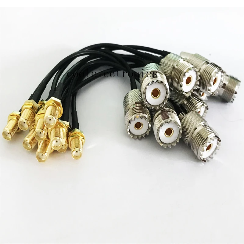 10 шт. RG174 кабель UHF SO239 женский к SMA RF прямой удлинитель коаксиального кабеля