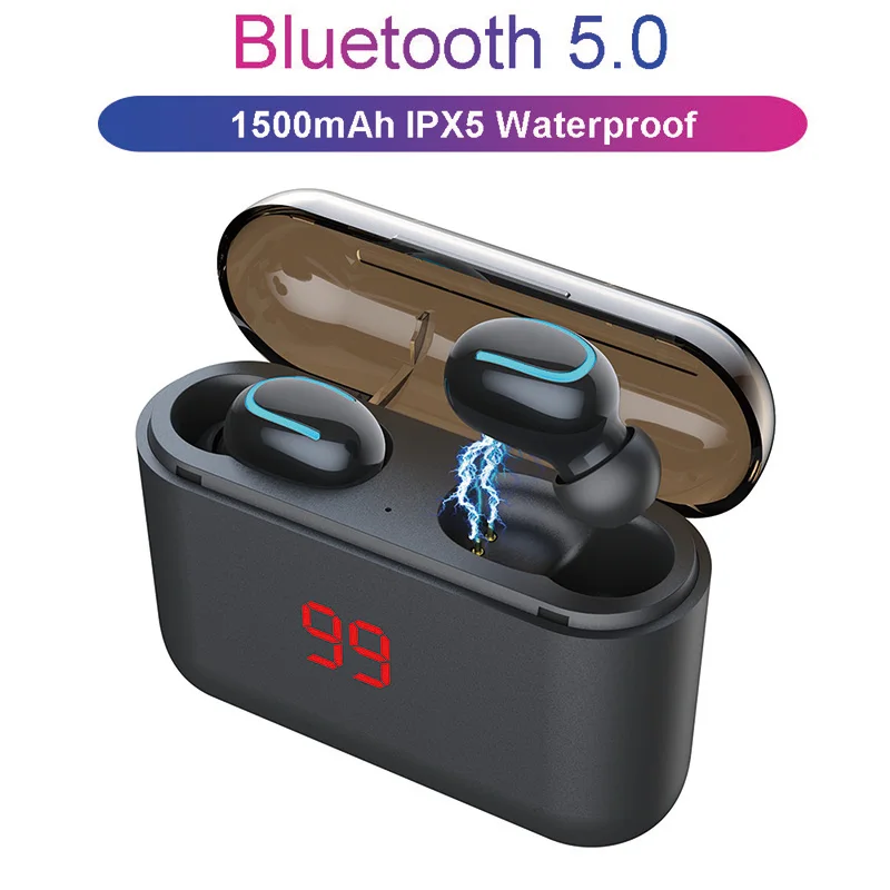 Беспроводные наушники HBQ Q32 TWS Bluetooth 5 0 светодиодная мощная Спортивная гарнитура с