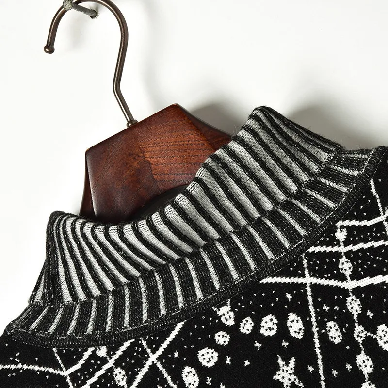 2018 зимняя плотная шаль накидка свитер Черный Белый контрастный цвет вселенная