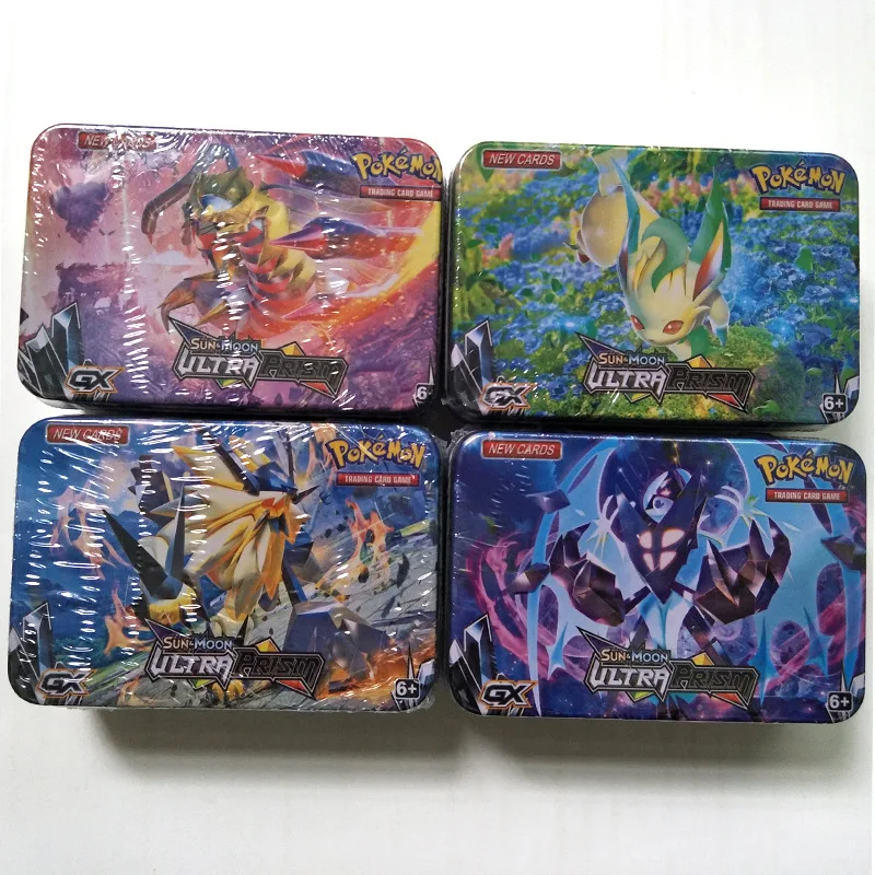 42 шт./компл. железный ящик Pokemon TAKARA TOMY боевые игрушки Покемон карты Коллекционные