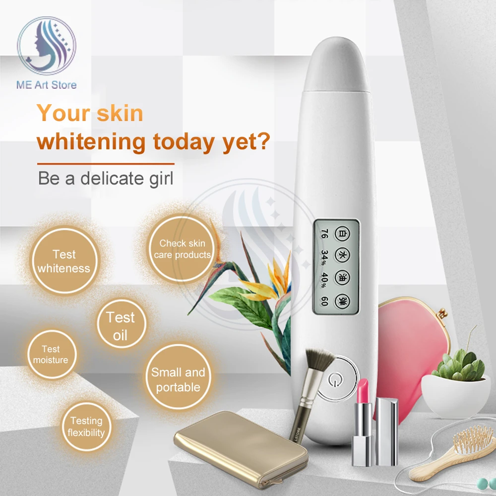 

Digital Skin Tester, Facial Skin Water and Oil Elasticity Tester, Suitable for Travel, Home, Beauty Salon Skin Test Pen