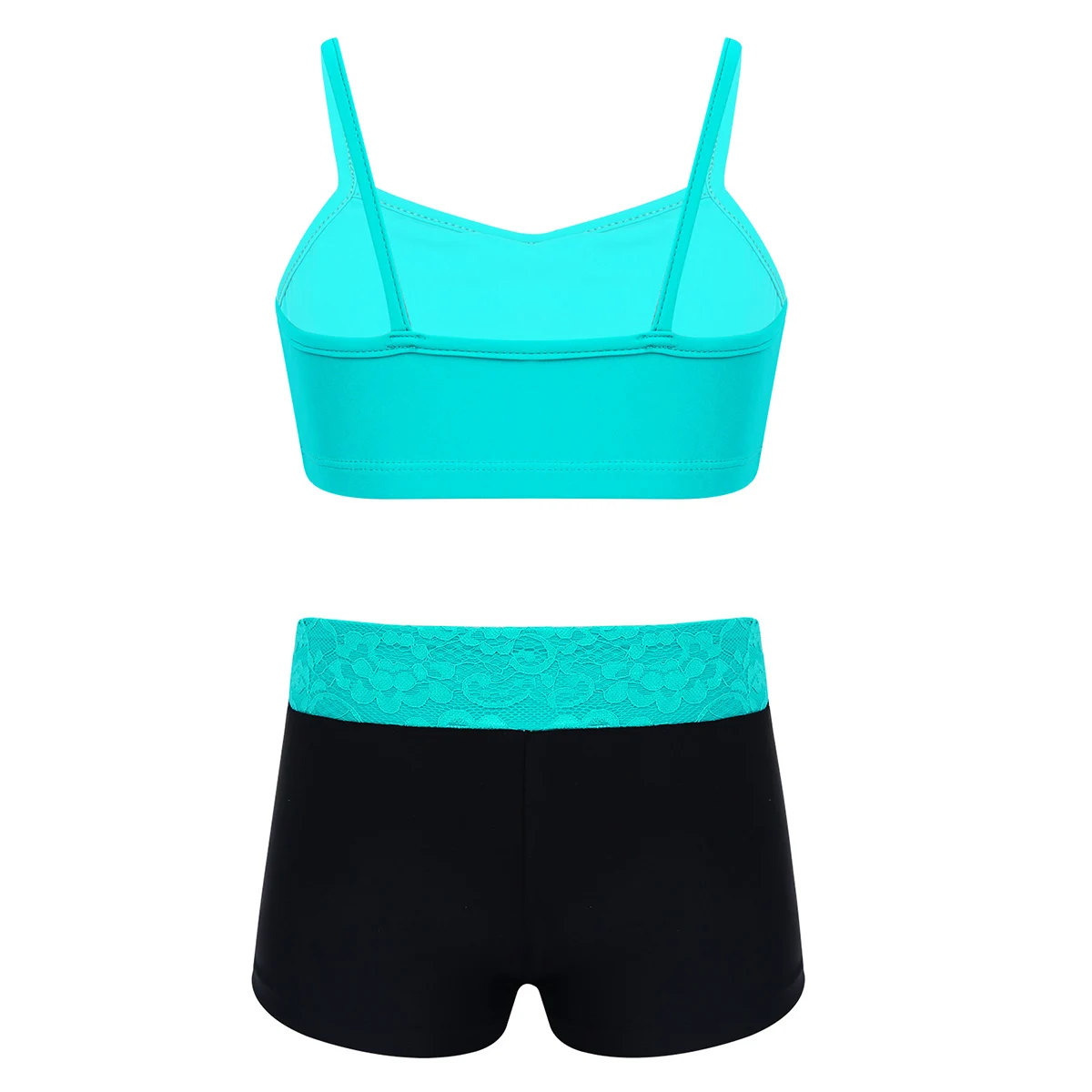 Детский танкини для девочек танцевальный наряд Кружевной укороченный топ на