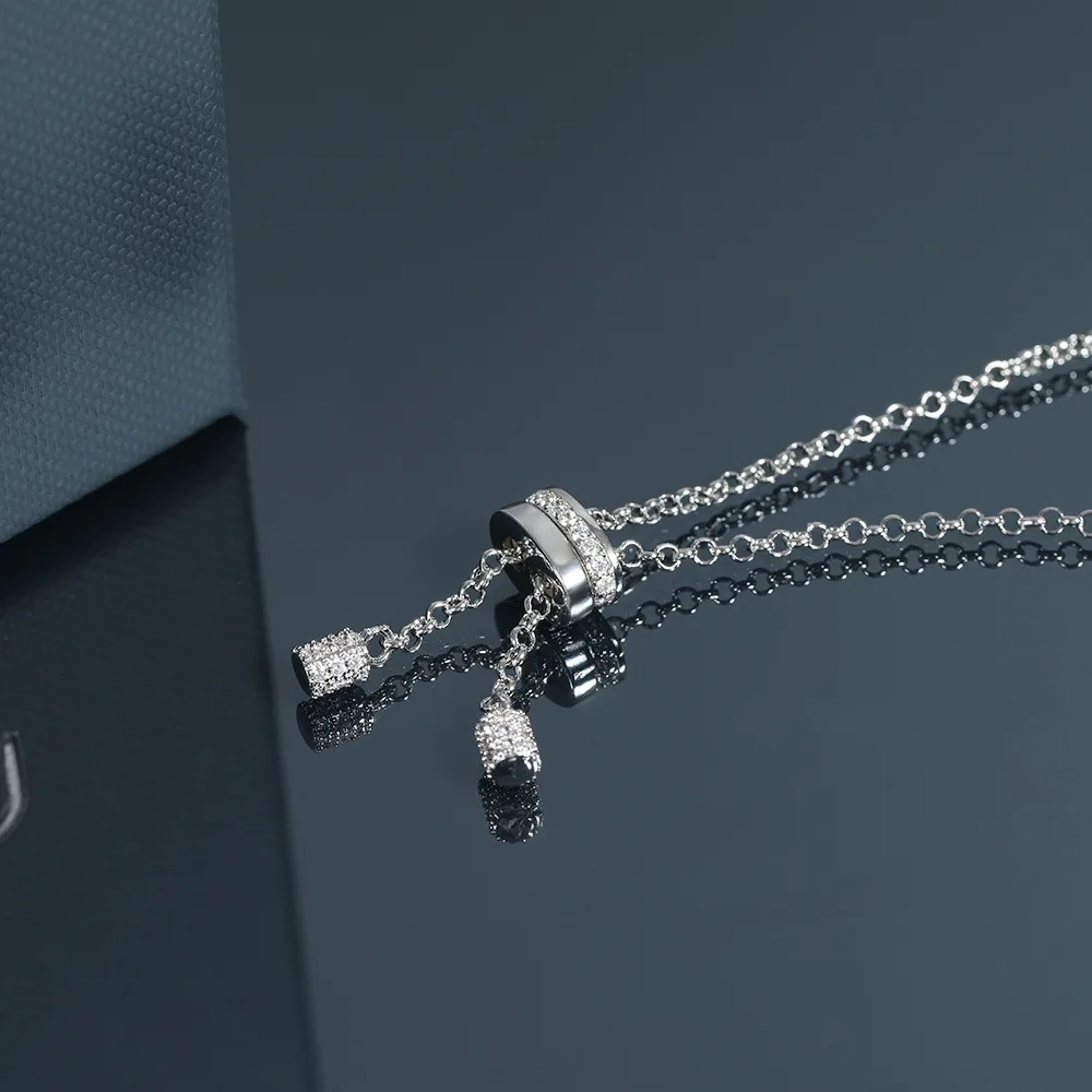 Женское длинное ожерелье в стиле Monaco из стерлингового серебра 925 пробы с молнией