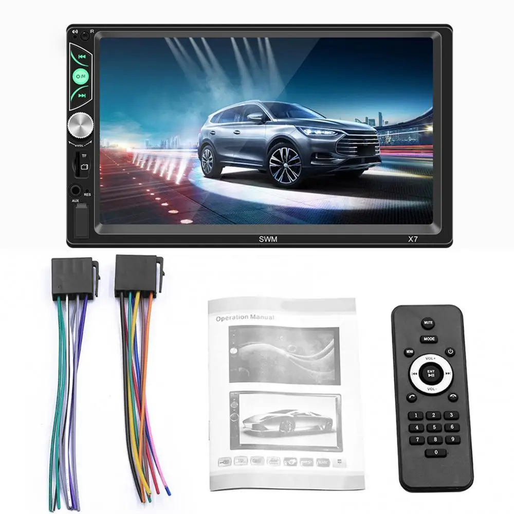 

X7 7-inch Screen Car MP5 Player Bluetooth Version 4.0 High Definition with Colorful Lights Video Audio Player Radio Carplay