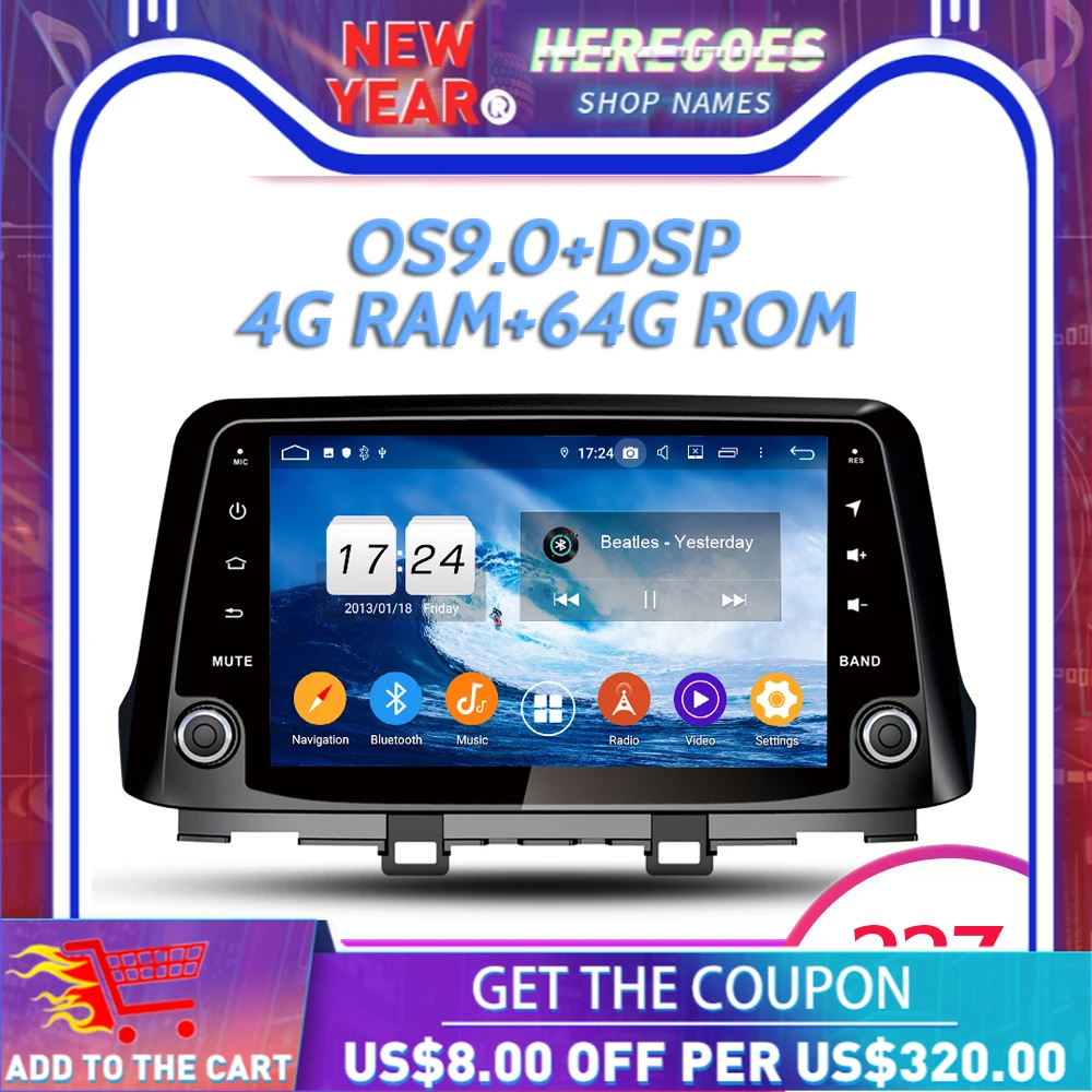 IPS DSP Android 10 0 4 Гб ОЗУ 64 ПЗУ 8 ядерный автомобильный DVD плеер Wifi Bluetooth 2 RDS радио GPS