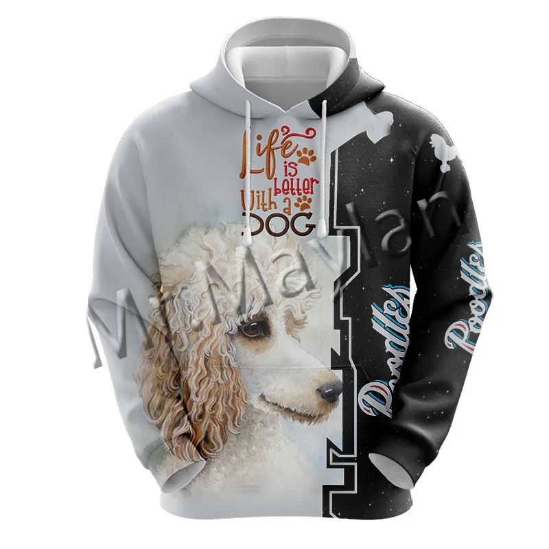 

Fashion Animal Standard Poodle Men Women Casual Sportswear 3D Print Unisex Cool Sweatshirts Hoodies Zipper Jackets Tops S-426