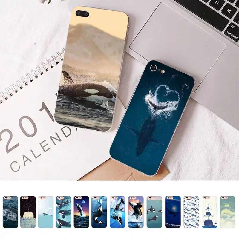

Watercolor Whale in Fishing Phone Case for iPhone 13 11 12 pro XS MAX 8 7 6 6S Plus X 5S SE 2020 XR case
