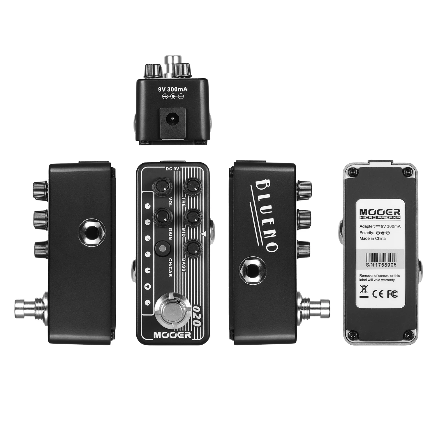 

Mooer MICRO PREAMP Series 020 BLUENO Digital Preamp Preamplifier Guitar Effect Pedal Cabinet Simulation Dual Channels 3-Band EQ