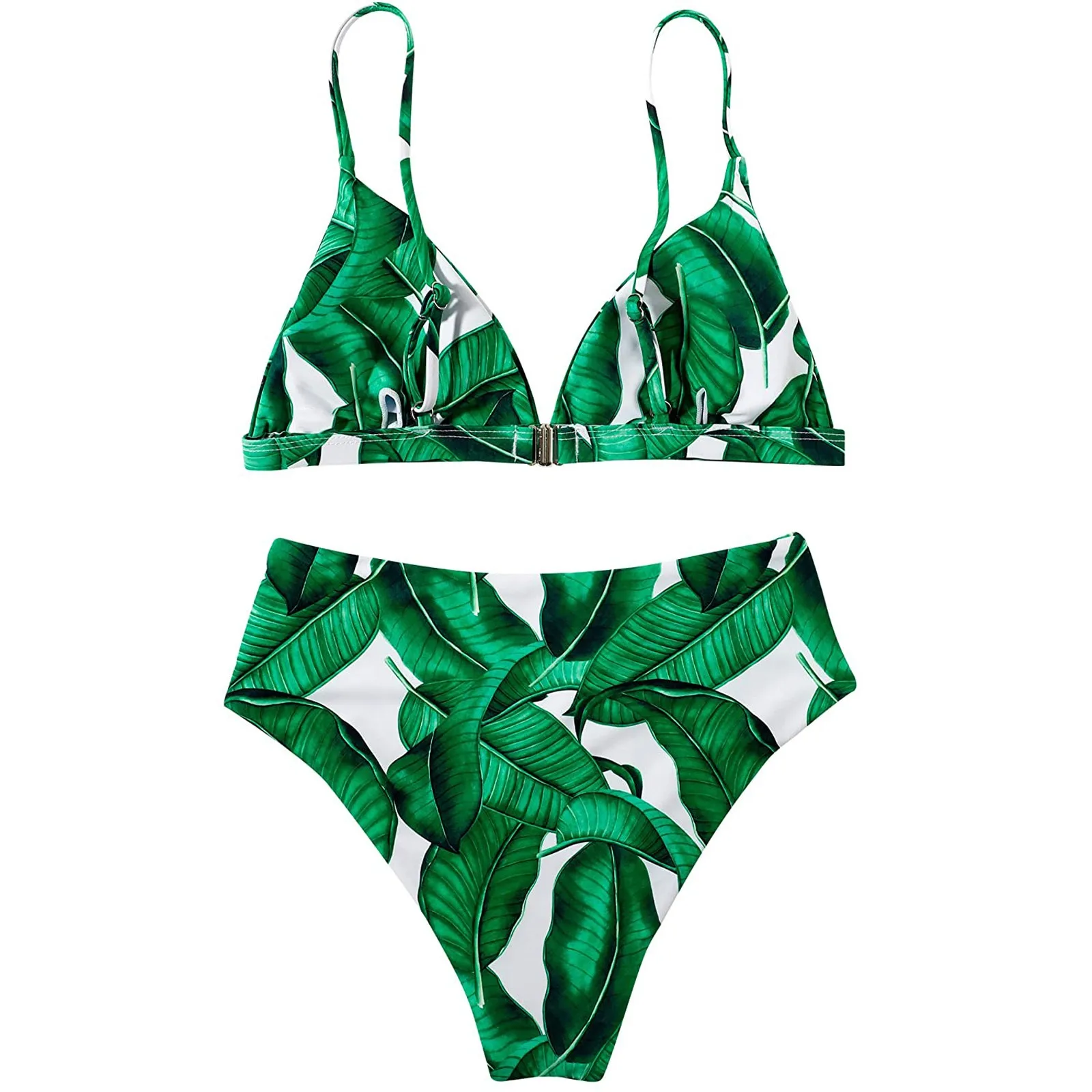 

Women Bandage Bikini Set Push-up Solid High Waist Beach Swimsuit bandeau Padded Bra Bathing Suit 2021 Swimwear