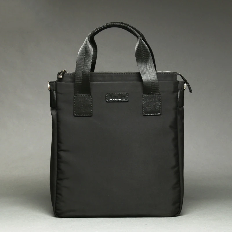 Портфель для деловых людей мягкий черный холщовый мужской портфель высокого