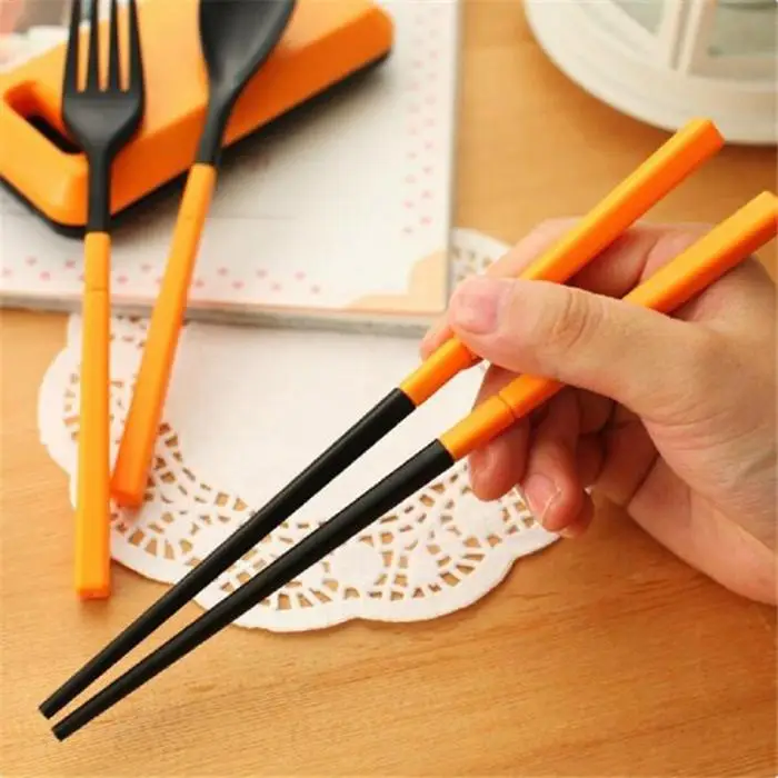 Outdoor Camping 3 In 1 Folding Tableware Environmental Abs Material Cutlery Set Chopsticks Spoon Fork Hiking Travel Port | Спорт и