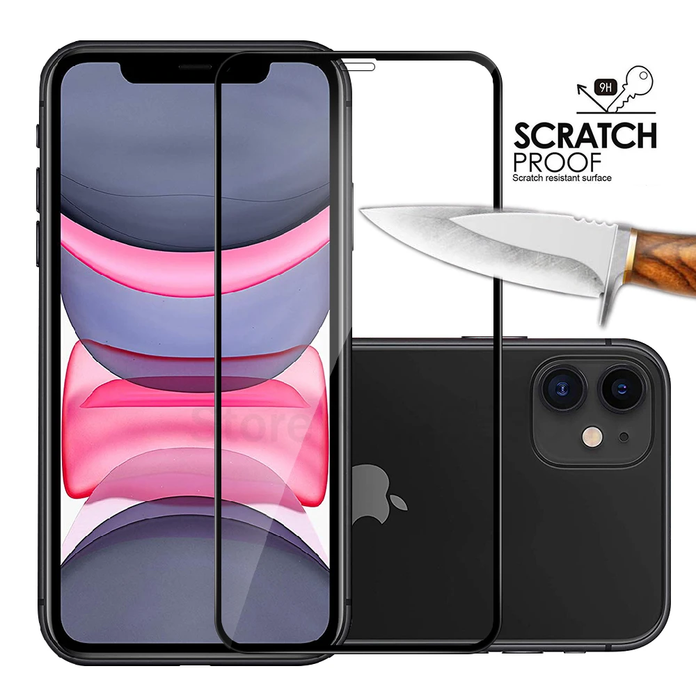 Закаленное стекло 20D для iPhone 11 Pro Max пленка на клеевой основе экрана X XR XS MAX 8 7 6 6S Plus |