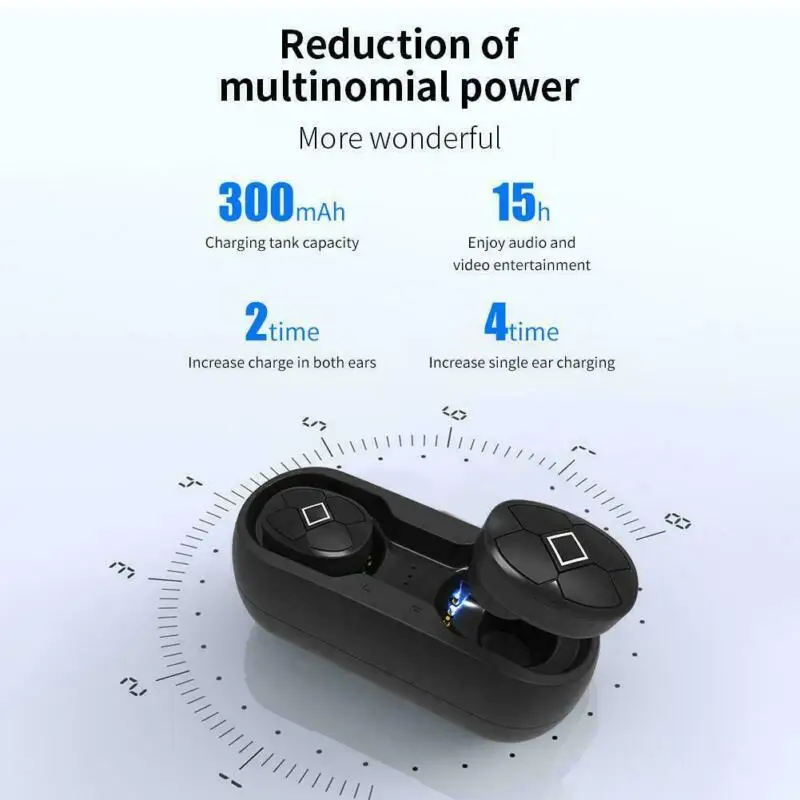Bluetooth V5 гарнитура TWS беспроводные наушники мини-наушники стерео HiFi музыкальные