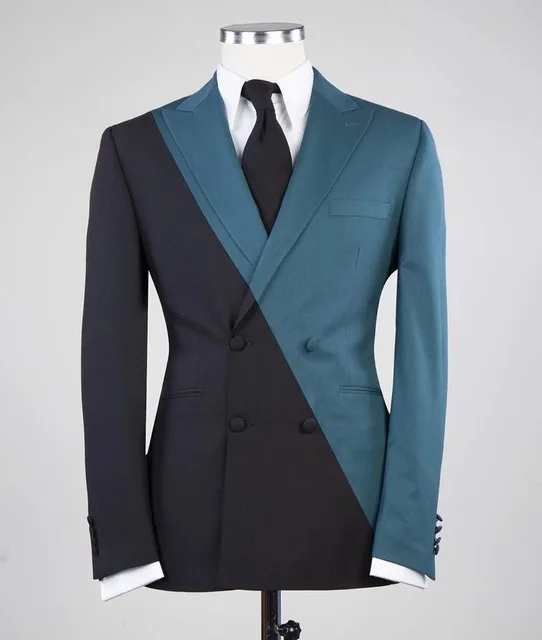 

2021 Новое поступление контрастный дизайн вечерние костюмы Для мужчин Slim Fit Костюмы брючные Выходные туфли на выпускной Двухместный одноборт...