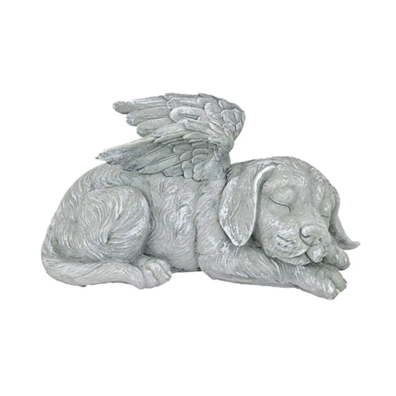 

Dog/Cats Angel Pet Memorial Grave Marker Tribute Statue Resin Art Crafts Decorations Ornaments