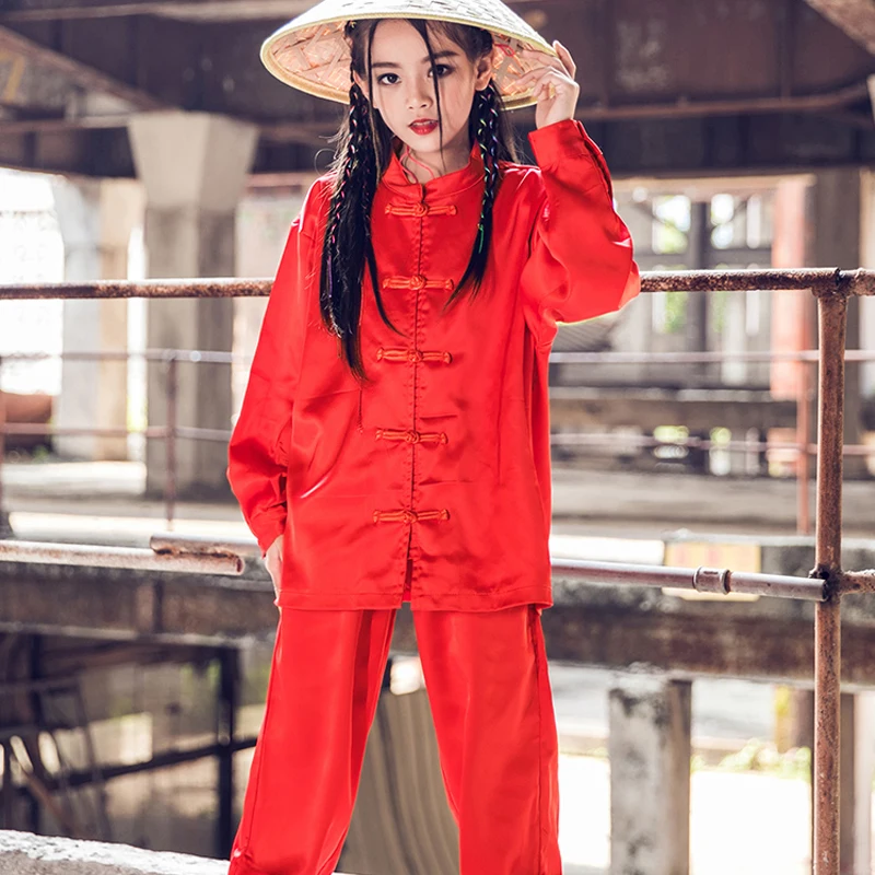 Одежда для уличных танцев детей китайский стиль хип-хоп танцевальные костюмы