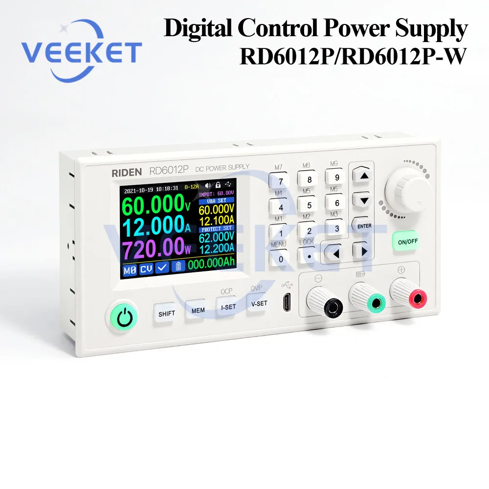 

RD6012P RD6012P-W DC Регулируемый источник питания, пятибитный Регулируемый Линейный модуль Wi-Fi, понижающий преобразователь, модуль вольтметра