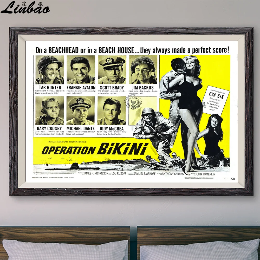 

V365 1963 Operation Bikini Vintage Classic Movie Print Silk Poster Home Deco Wall Art Gift