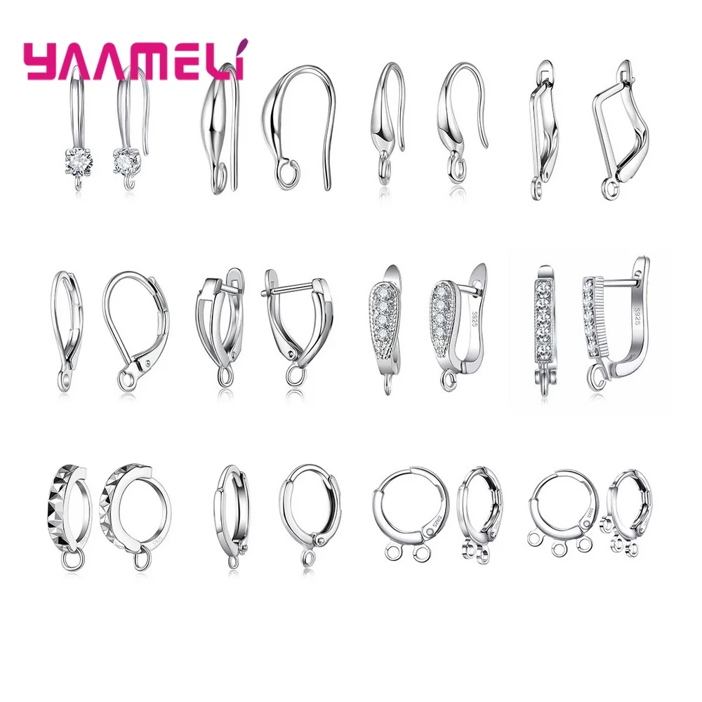 Винтажные очки с настоящими 925 пробы серебряная серьга-крючок DIY ручной работы серьги ювелирные изделия из жемчуга, украшения своими руками, ювелирные изделия из драгоценных металлов Компоненты оптовая продажа