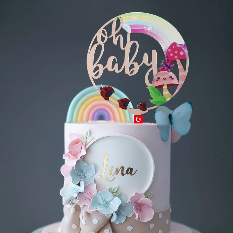 

Cartoon Oh Baby Happy Birthday Cake Topper Cute Animals 1st One Birthday Cake Topper for Kids Birthday Party Cake Decorations