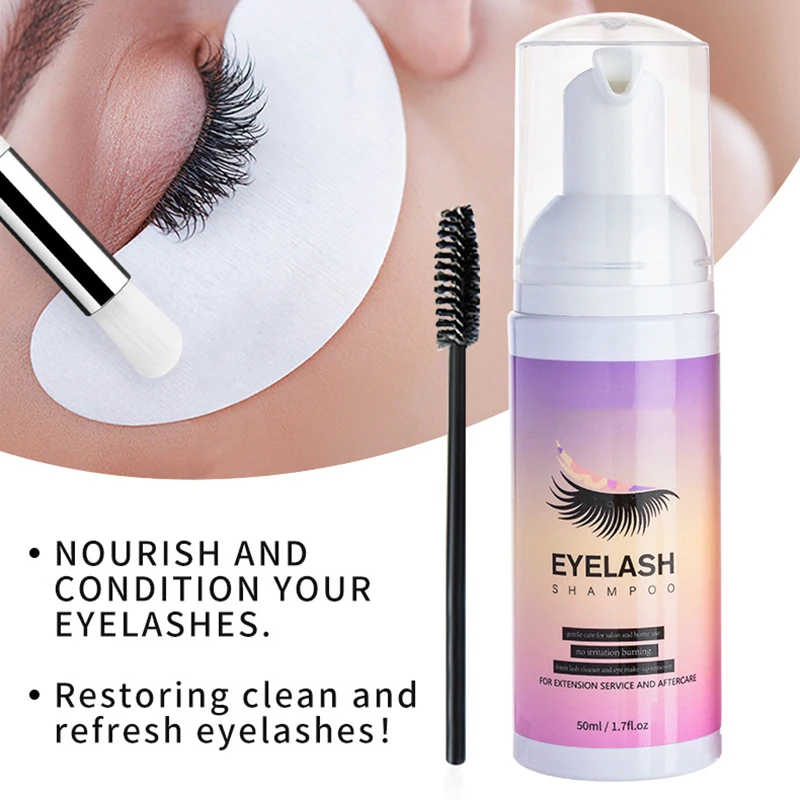 

Eyelash Extension Shampoo Eyelid Foaming Cleanser Self Use Home Care Makeup Remover For Women Girl
