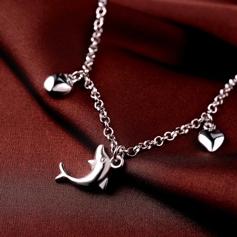 Анклет (браслет на ногу 925 серебро круглый шар браслет из бисера с симпатичным