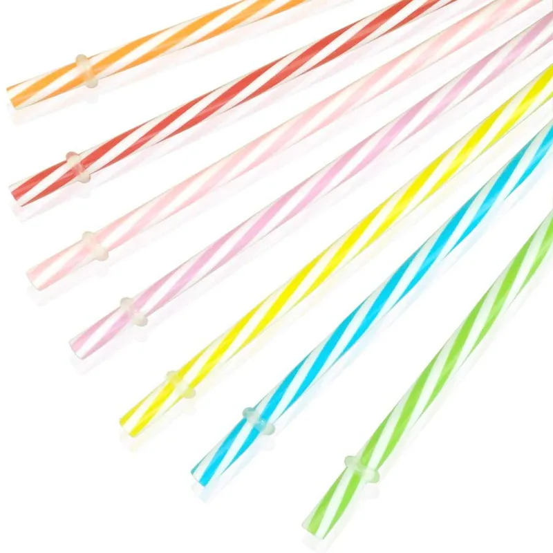 25 Piece Reusable Hard Plastic Straws BPA-Free 9 Inch Long Drinking Straw for Tumblers Mason Jars with Cleaning Brush Cuttable |