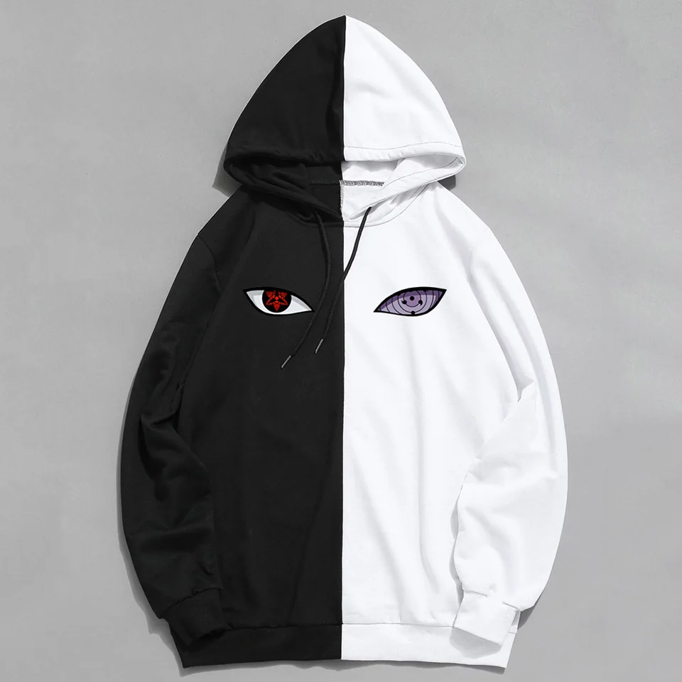 

New Summer Anime Brand Printing The Sharingan Double Color Hoodies Pullover Sweatshirt Harajuku Hip Hop Thin Clothing