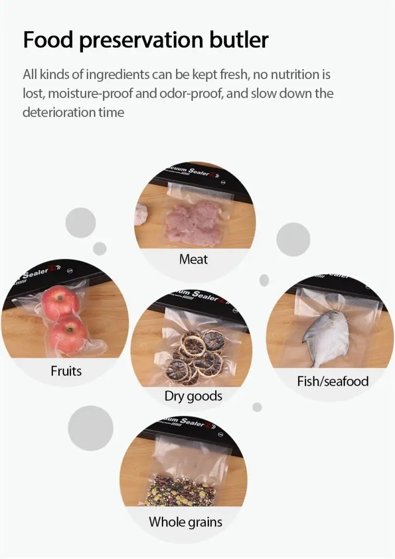 

Portable Food Vacuum Packaging Machine Household Automatic Vacuum Sealer Plastic Sealer (10 Vacuum Bags)