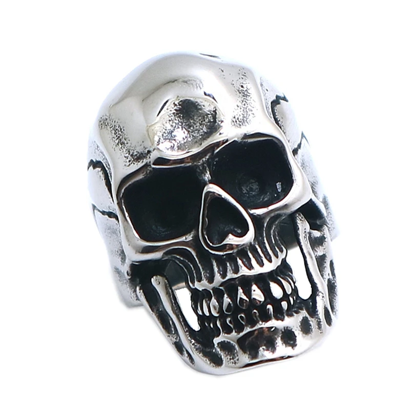 Мужское крутое классическое кольцо 316L из нержавеющей стали с черепом | Украшения