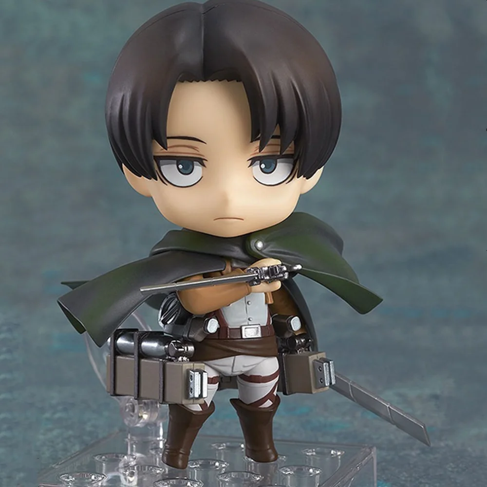 390 no box Attack on Titan Levi Ackerman 390 417 Eren Jaeger 375 Аниме Фигурка Nendoroid Ver. ПВХ милые игрушки для детей модель фигурки - Цвет: 390 no box