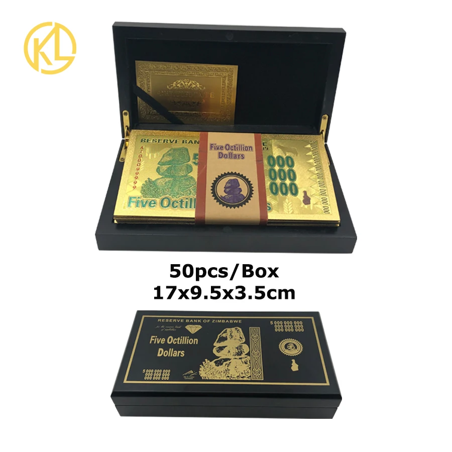 Хит продаж банкноты из Зимбабве с золотом 24 К 5 восемь долларов черной коробкой и