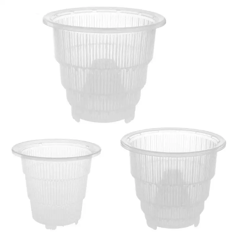 

7 Inch Mesh Pot PP Clear Orchid Flower Container Planter Durable Fleshy Flower Pot With Holes Gardening Decoration
