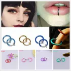 Серьги-гвоздики в стиле панк для имитации пирсинга, украшения на тело с клипсой, Поддельные кольца для пирсинга, Подарочная перегородка, 2 шт.