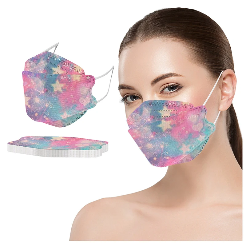 

10PCS Adult Face Creative Masks Fantasy Star Series Print Mask Dust Proof Fashion Anti-Pollution Face Cover Windproof