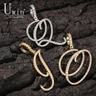 Ожерелье Uwin с кулоном и надписью, кулон с кубическим цирконием, полное украшение в стиле хип-хоп для мужчин, Подарочная бижутерия