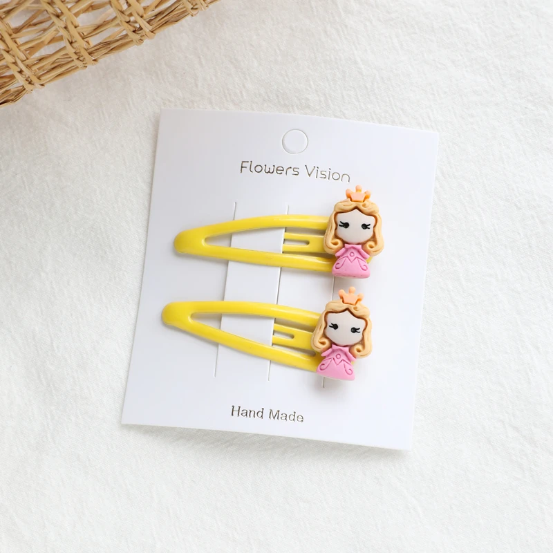 Hairpins F 2 шт. европейские американские принцессы BB заколки для волос Детские эластичные детские ленты для волос головной убор Детские веревки для волос аксессуары для волос для девочек - Цвет: Hairpins F
