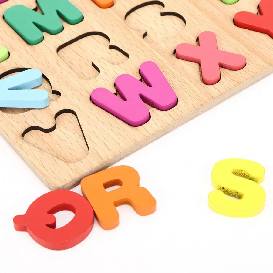 Детская деревянная 3D Алфавит Номер головоломки игрушки обучения буква