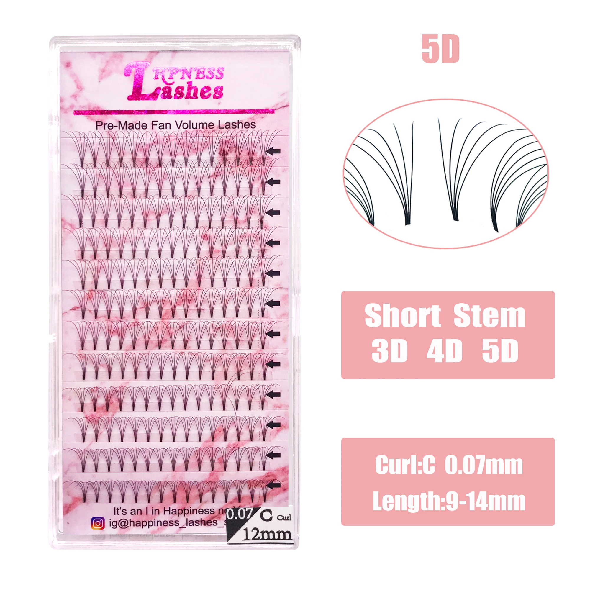 Предварительно сделанные объемные вееры для наращивания ресниц 3D/4D/5D с коротким