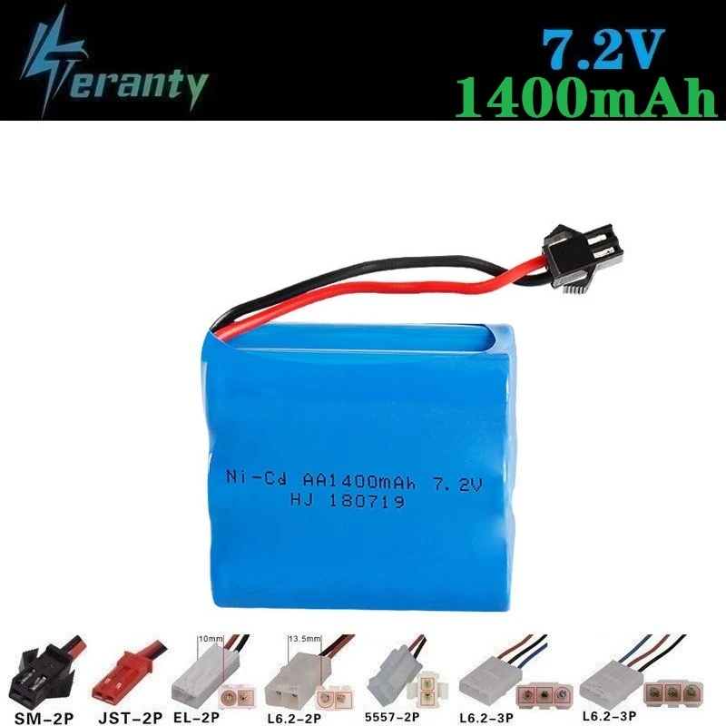 1400mah 7.2v Rechargeable Battery For Rc toys Cars Tanks Robots Gun NiCD AA 700mah Batteries Pack Boat 1PCS | Игрушки и хобби