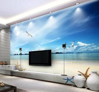 beibehang custom wall mural art wallpaper bedroom wallpapers for living room tv background blue sky white clouds wall painting