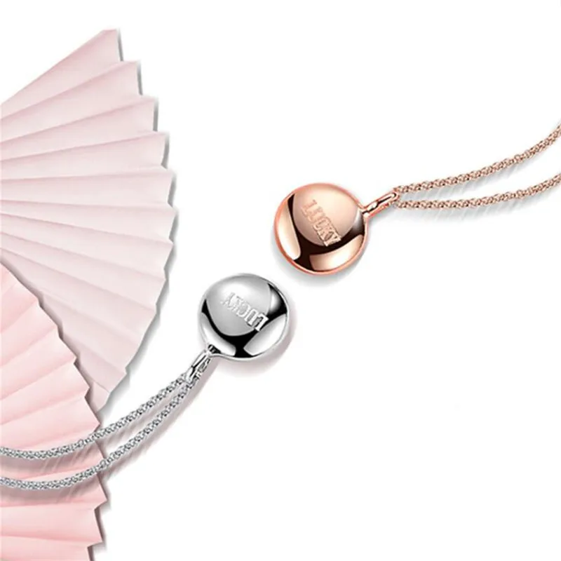 

Small Golden Bean Pendant Color Bump Lucky Letter 925 Sterling Silver Chain Necklace For Women Lover Jewelry Couple Gifts SN161