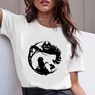 Ropa De Mujer Повседневная женская одежда Camiseta Женская футболка с круглым вырезом и короткими рукавами Алиса в стране чудес Футболка с принтом Чеширского кота