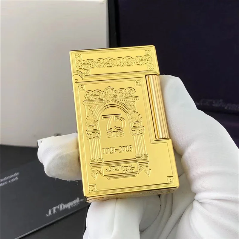 

Газовая ветрозащитная Зажигалка S.T для прикуривателя Dupont с ярким звуком! Новый с камнем и колесиком и адаптером TL22