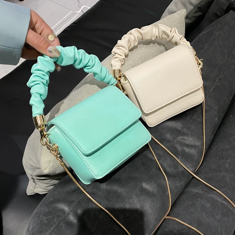 

Mini Square Tote Bag 2020 New High-Quality PU Leather Women's Designer Handbag Chain Shoulder Messenger Bag Travel Purses