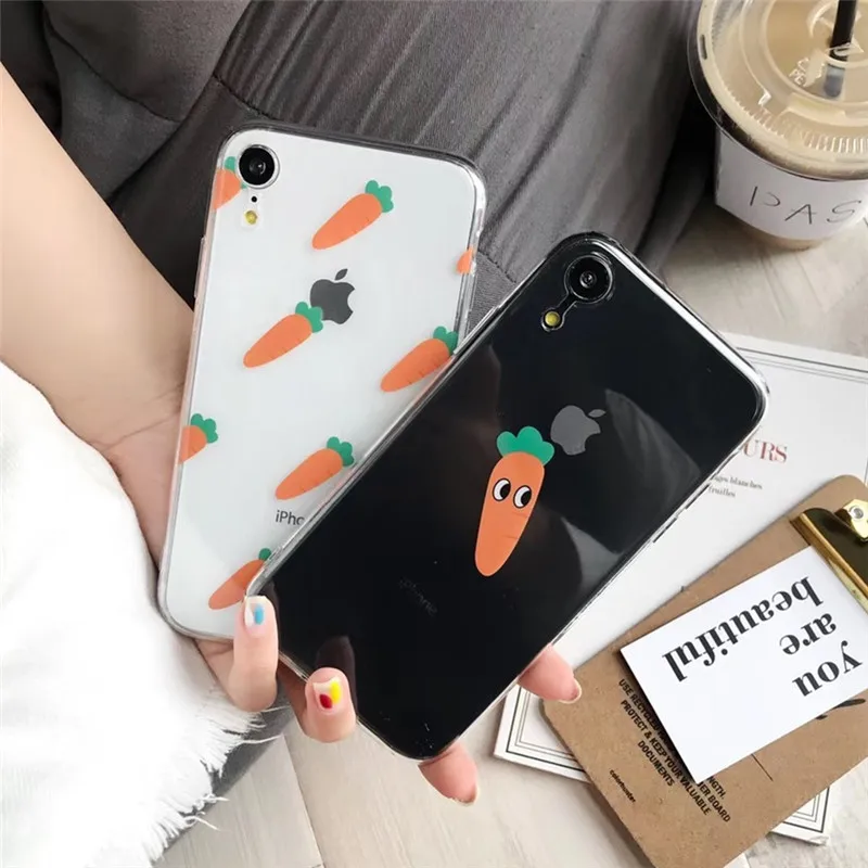 Милый чехол для телефона с рисунком моркови редиски iPhone 7 Plus 6 6s 8 11 Pro MAX X XR XS Max