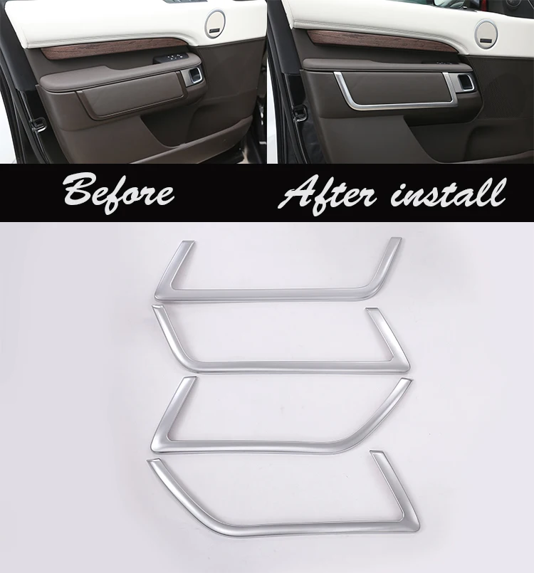 4 шт./компл. ABS матовые хромированные полоски для украшения интерьера двери