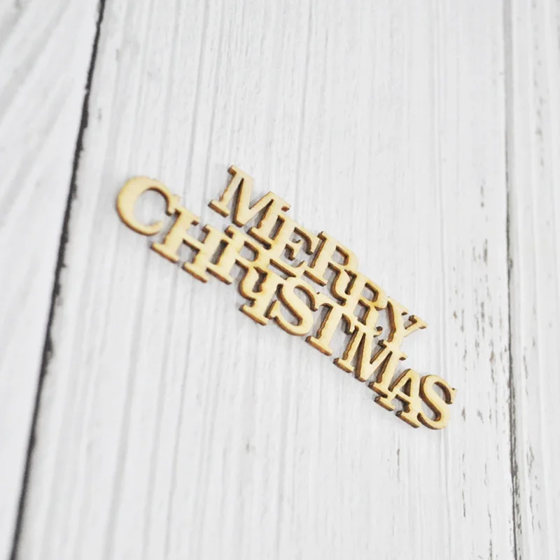 

Happymems Letters Merry Christmas 24pcs/lot Crafts Wood Stick Scrapbooking DIY Wood Decoration Natural Wooden Shapes